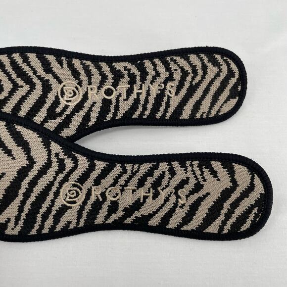 Rothy’s The Flat in Black Zebra Neutral Tapue Tan Printed Sustainable Flats 6.5 - Picture 7 of 15